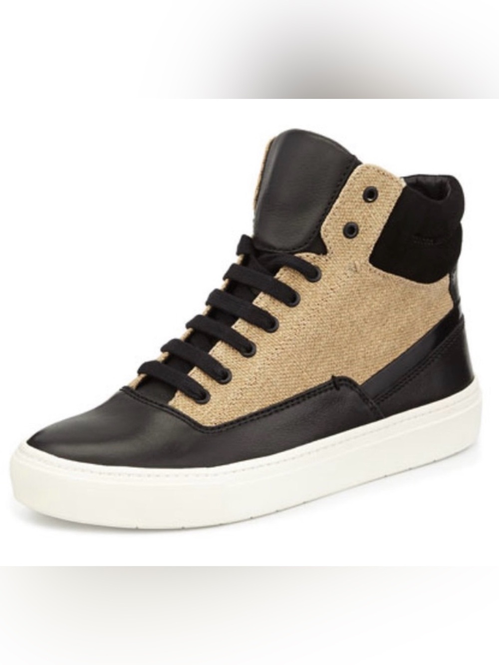 EUC Vince | Newman High-Top Sneakers | Black Leather